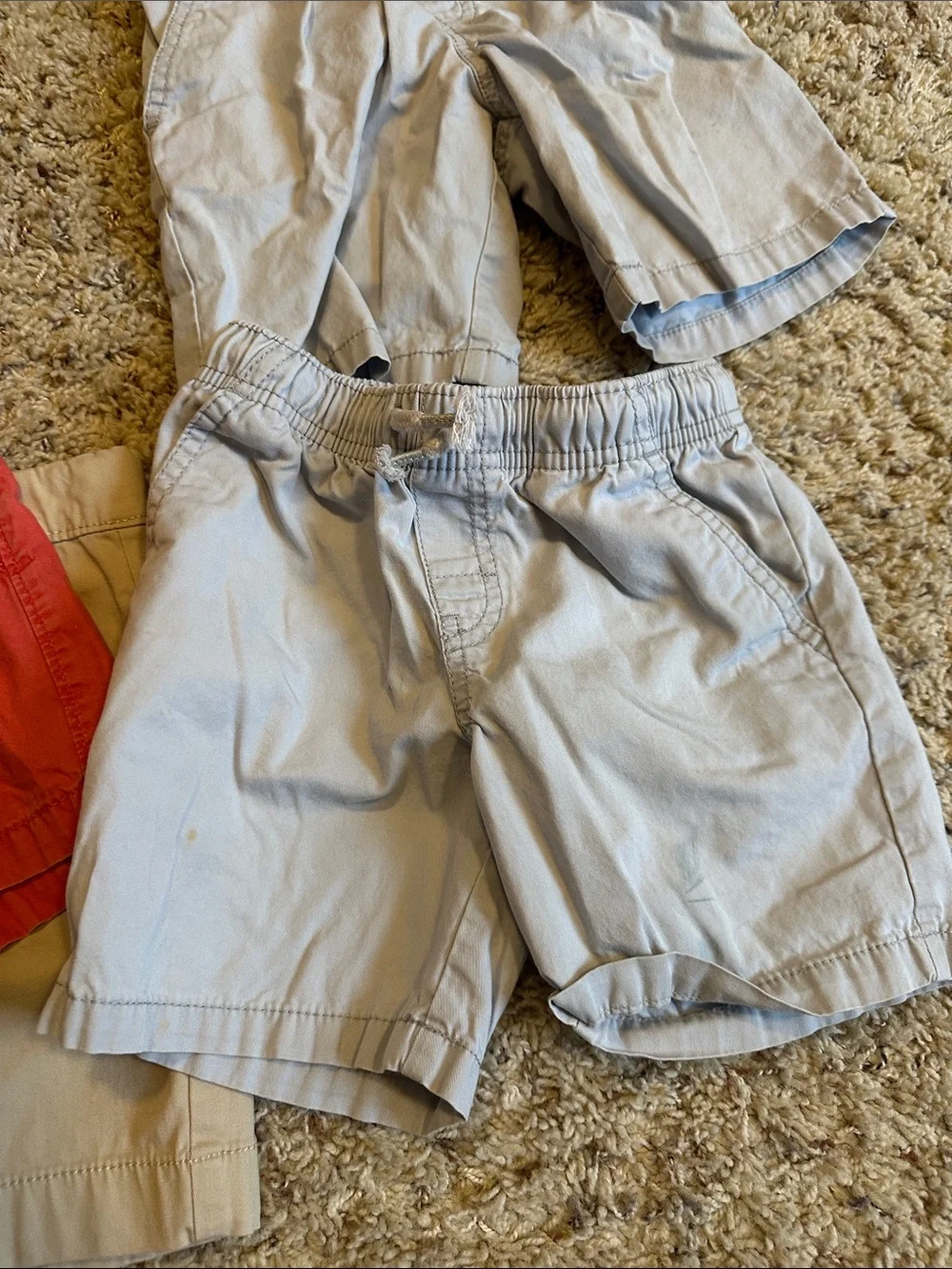 Carter's Light Blue, Khaki, and Red Kids Shorts 4-Pack